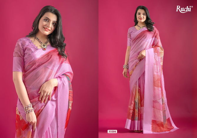 Saanchi By Ruchi Digital Printed Linen Designer Sarees Wholesale Price In Surat
